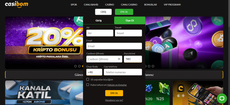 Register on Casibom